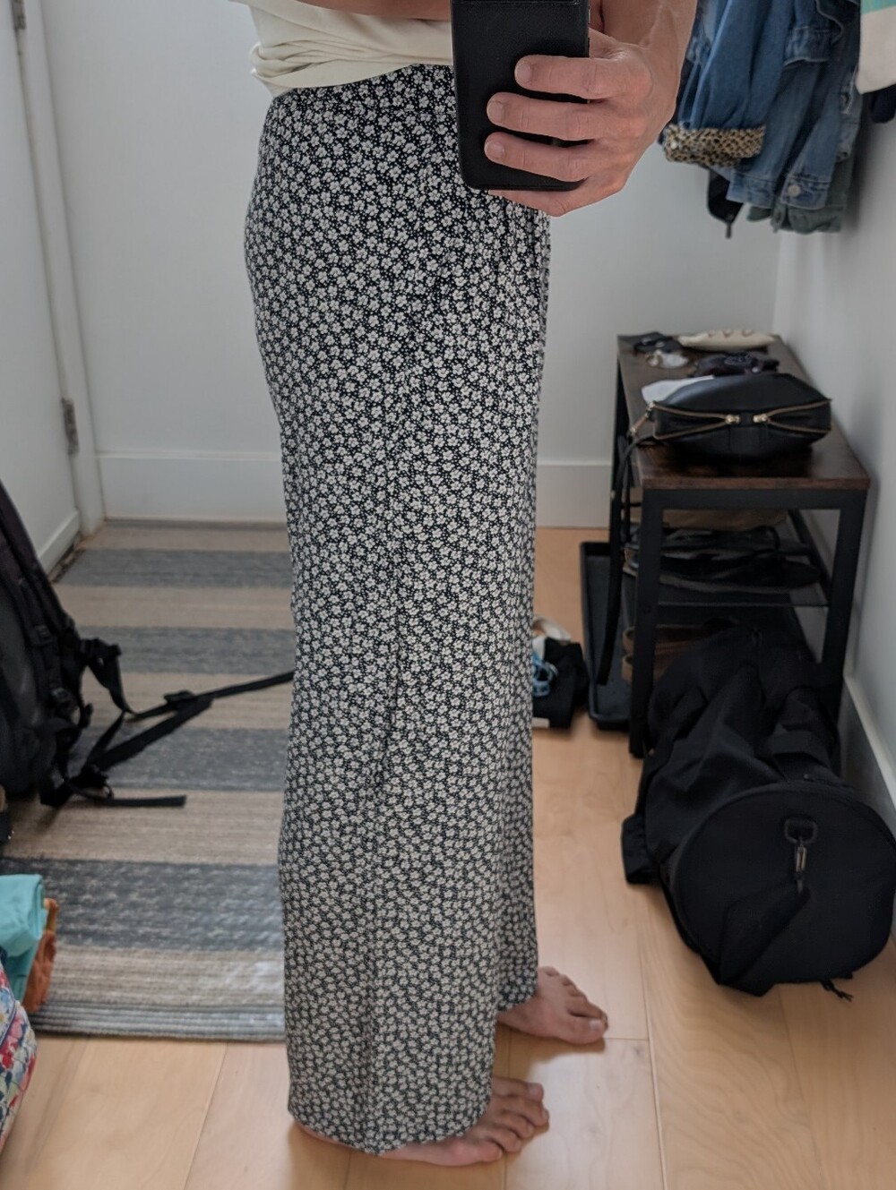 ICHI Wide Leg Ditsy Print Pants - Picture 4 of 9